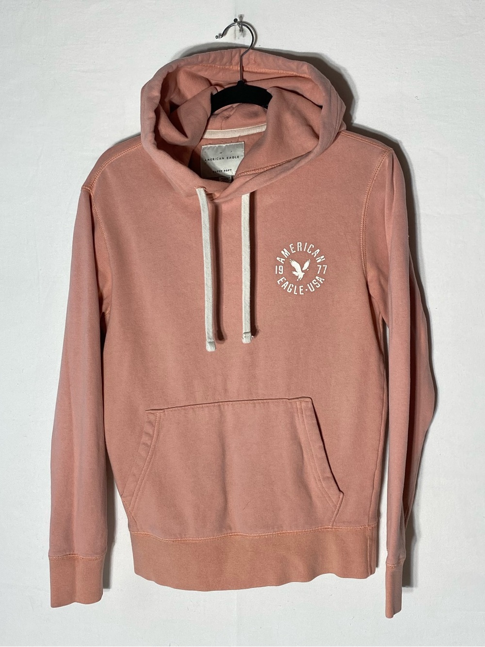 American Eagle Super Soft Pink Graphic Circle Logo Hoodie XS Preppy Soft Girl